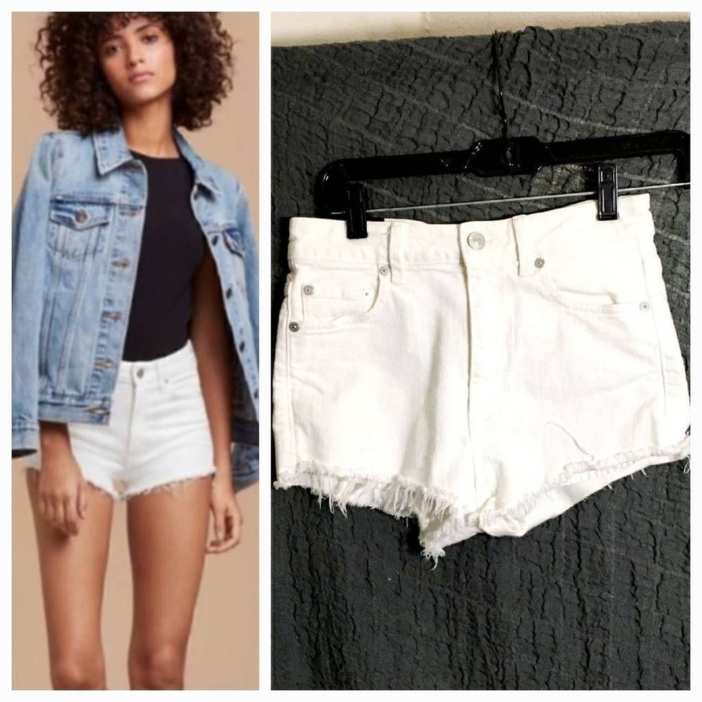 Talula White Raw Hem Short Shorts Size 27